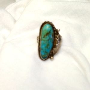 Indian maid authentic turquoise and silver ring